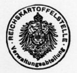 帝国ジャガイモ局管理部の紋章。REICHSKARTOFFELSTELLE Verwaltungsabteilungと書かれている